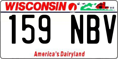 WI license plate 159NBV
