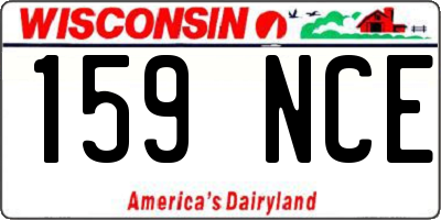 WI license plate 159NCE