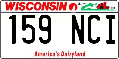 WI license plate 159NCI
