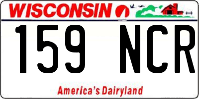 WI license plate 159NCR