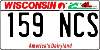 WI license plate 159NCS