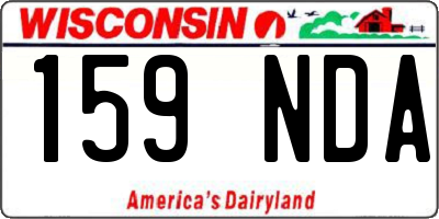 WI license plate 159NDA