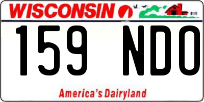 WI license plate 159NDO