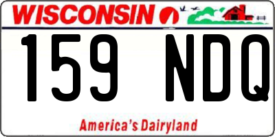 WI license plate 159NDQ