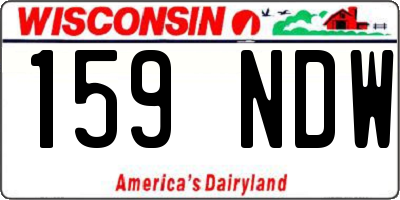 WI license plate 159NDW