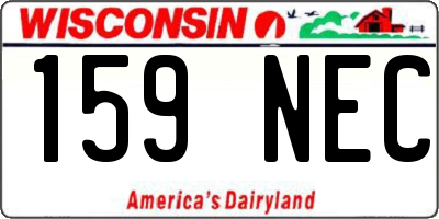 WI license plate 159NEC