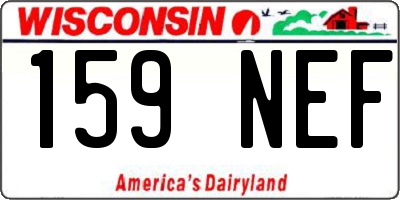 WI license plate 159NEF
