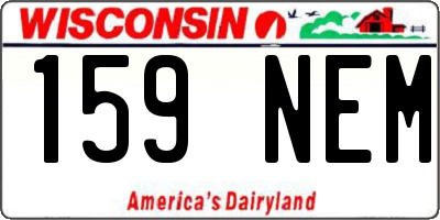 WI license plate 159NEM