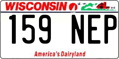 WI license plate 159NEP