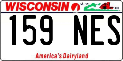 WI license plate 159NES