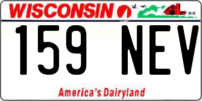 WI license plate 159NEV