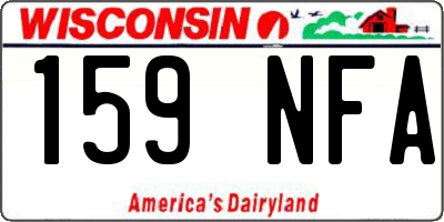 WI license plate 159NFA