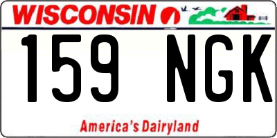 WI license plate 159NGK