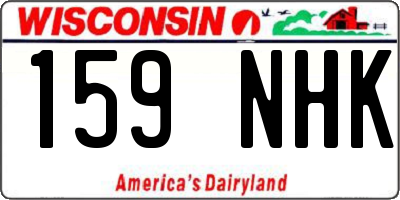 WI license plate 159NHK
