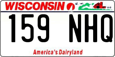 WI license plate 159NHQ