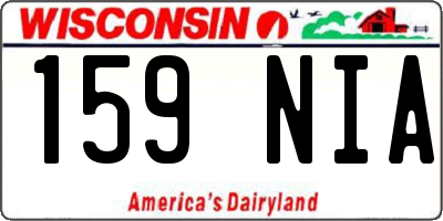 WI license plate 159NIA