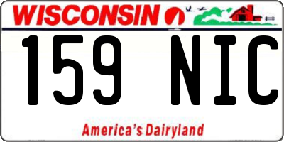 WI license plate 159NIC