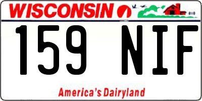 WI license plate 159NIF