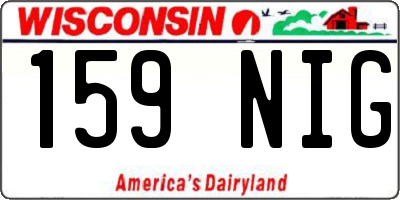 WI license plate 159NIG