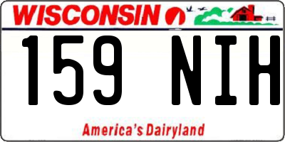 WI license plate 159NIH