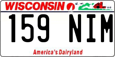 WI license plate 159NIM