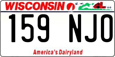 WI license plate 159NJO