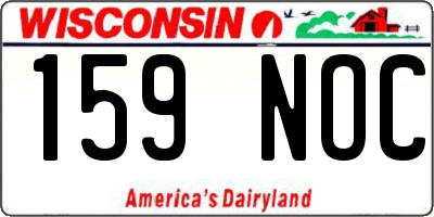 WI license plate 159NOC