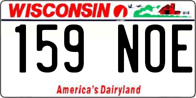 WI license plate 159NOE