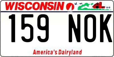 WI license plate 159NOK