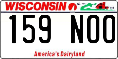 WI license plate 159NOO