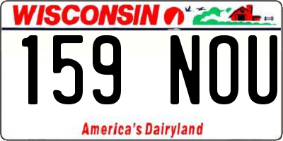 WI license plate 159NOU
