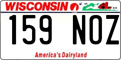 WI license plate 159NOZ