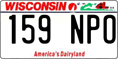 WI license plate 159NPO