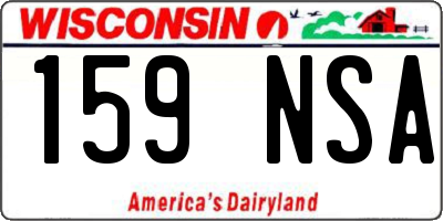 WI license plate 159NSA
