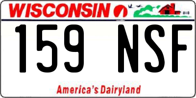 WI license plate 159NSF