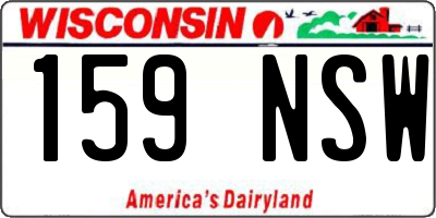 WI license plate 159NSW