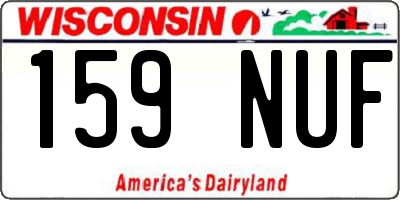 WI license plate 159NUF