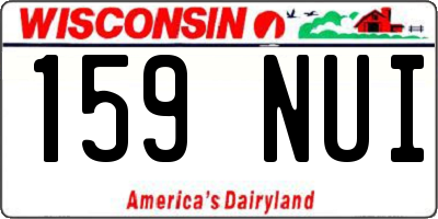 WI license plate 159NUI