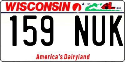 WI license plate 159NUK