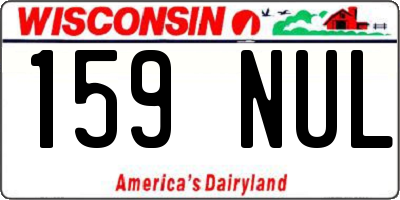 WI license plate 159NUL