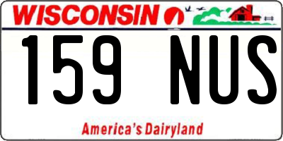 WI license plate 159NUS