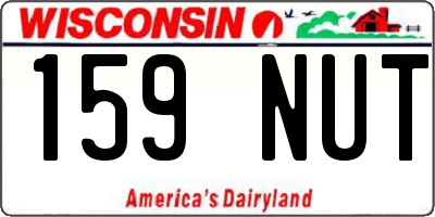 WI license plate 159NUT
