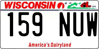 WI license plate 159NUW