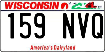 WI license plate 159NVQ