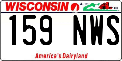 WI license plate 159NWS
