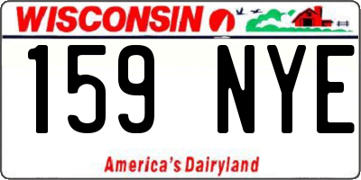 WI license plate 159NYE