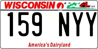 WI license plate 159NYY