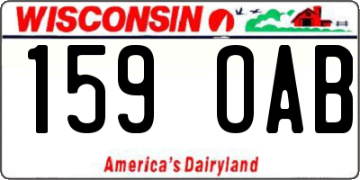 WI license plate 159OAB