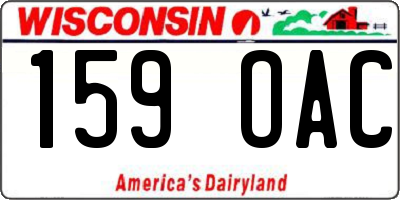 WI license plate 159OAC