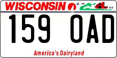 WI license plate 159OAD